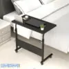 Single Layer Adjustable Table With Wheels (Premium Black Color)