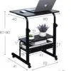 Double Layer Adjustable Laptop Desk With Wheels