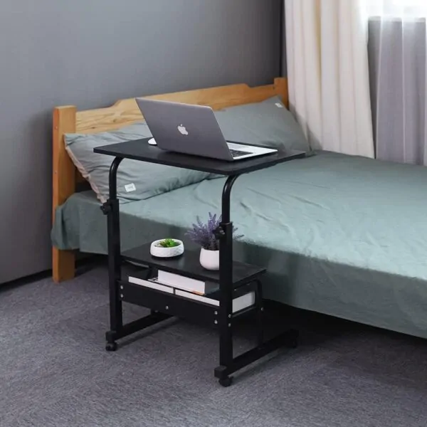 Double Layer Adjustable Laptop Desk With Wheels