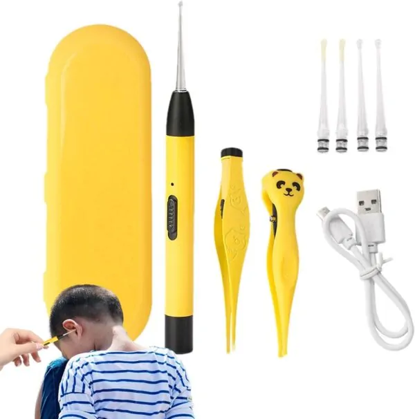 612zynukudL._AC_SL1500_ Electric Ear Plugs, Ear Wax Removal for Children with Lighting Mode - Ear Scoop Reusable Safety Cleaner for Family, Children, Teenagers, Adults