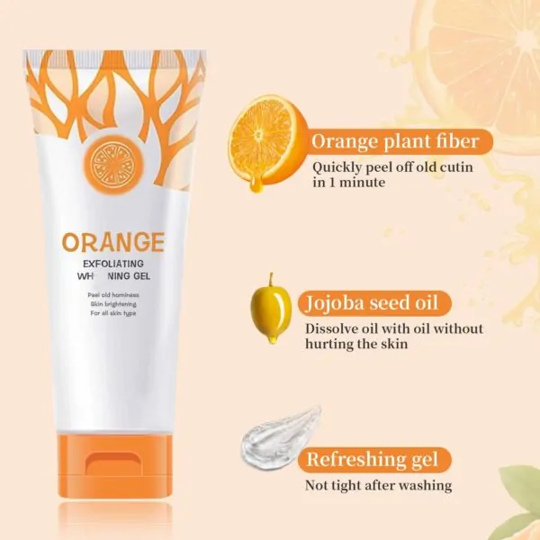 Natural Orange Exfoliating Gel Scrub for Face and Body