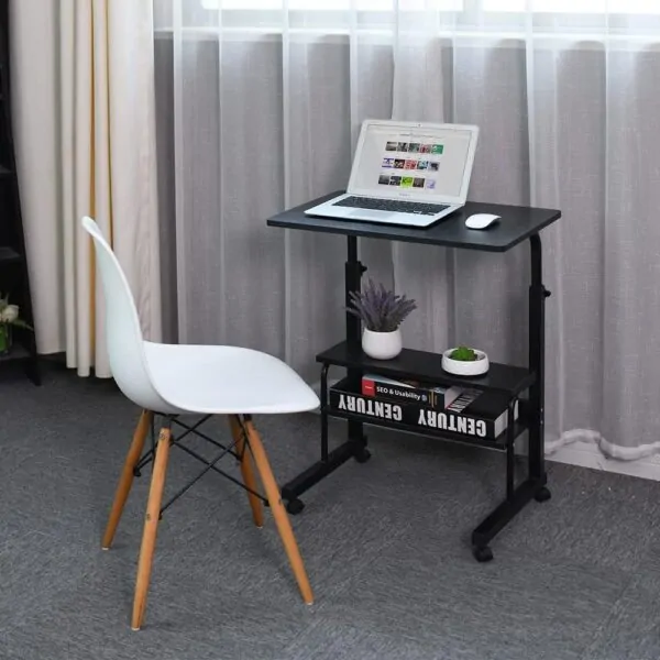 Double Layer Adjustable Laptop Desk With Wheels