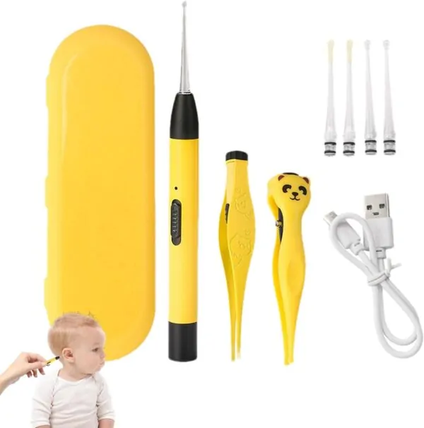 61s2apZFoFL._AC_SL1500_ Electric Ear Plugs, Ear Wax Removal for Children with Lighting Mode - Ear Scoop Reusable Safety Cleaner for Family, Children, Teenagers, Adults