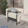 Single Layer Adjustable Table With Wheels (Premium Black Color)
