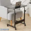 Single Layer Adjustable Table With Wheels (Premium Black Color)