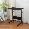 Single Layer Adjustable Table With Wheels (Premium Black Color)