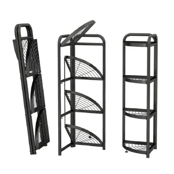4 Layer Foldable Corner Shelves Rack