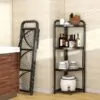 4 Layer Foldable Corner Shelves Rack