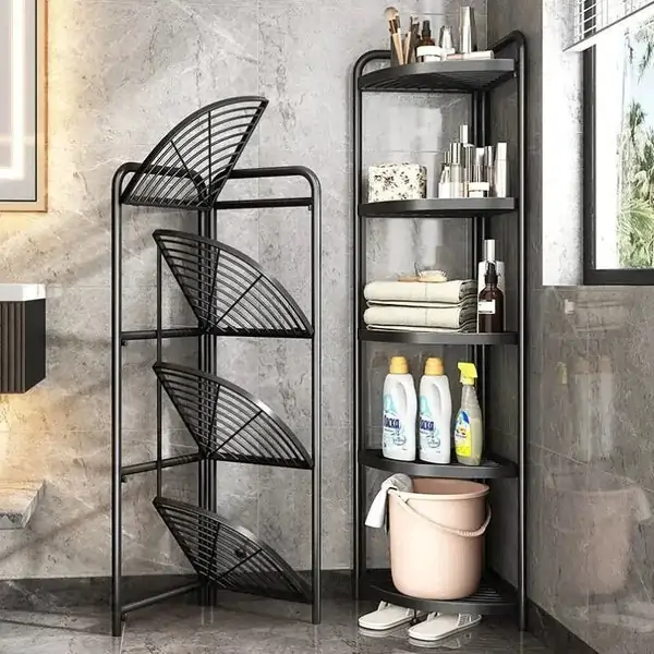 4 Layer Foldable Corner Shelves Rack
