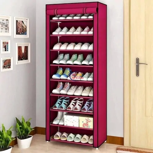 9 Layer Folding Cloth Shoe Rack