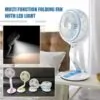 Led Light With Air Cooling Rechargeable Folding Fan