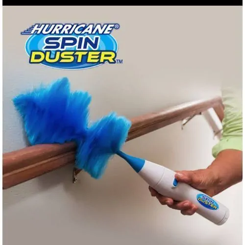 Spin duster hand-held electronic cleaning brush dust remover