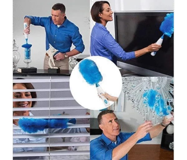 Spin duster hand-held electronic cleaning brush dust remover
