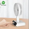 DP 7624 Mini Rechargeable Fan – 6″ | 3000mAh | Touch Switch | LED Light