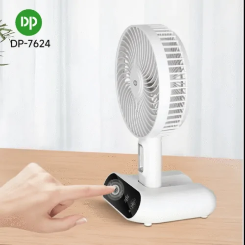 DP 7624 Mini Rechargeable Fan – 6″ | 3000mAh | Touch Switch | LED Light DP 7624 Mini Rechargeable Fan – 6″ | 3000mAh | Touch Switch | LED Light