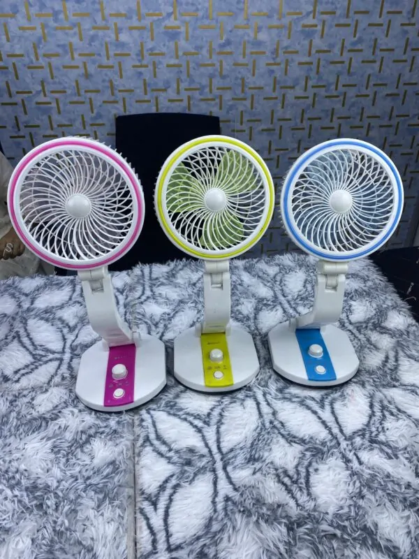 Led Light With Air Cooling Rechargeable Folding Fan