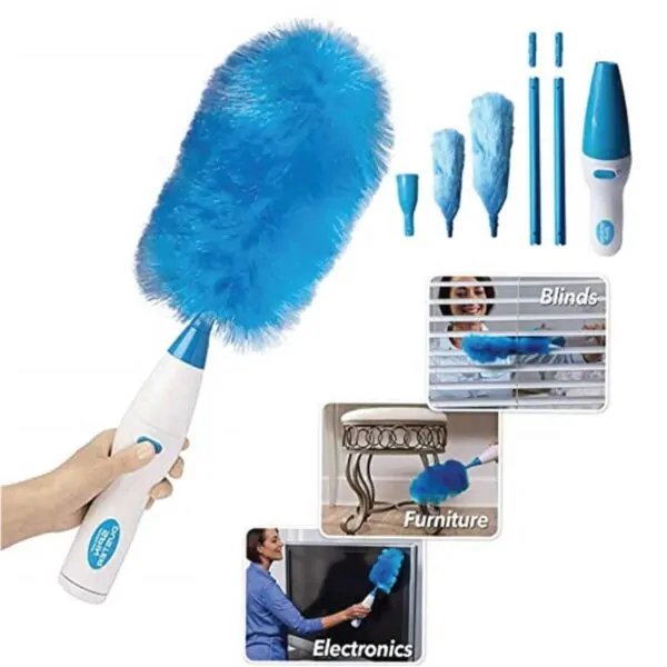 Spin duster hand-held electronic cleaning brush dust remover