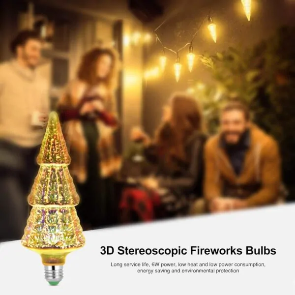 3D Firework Led Decorative Light Bulb Christmas Tree Shape