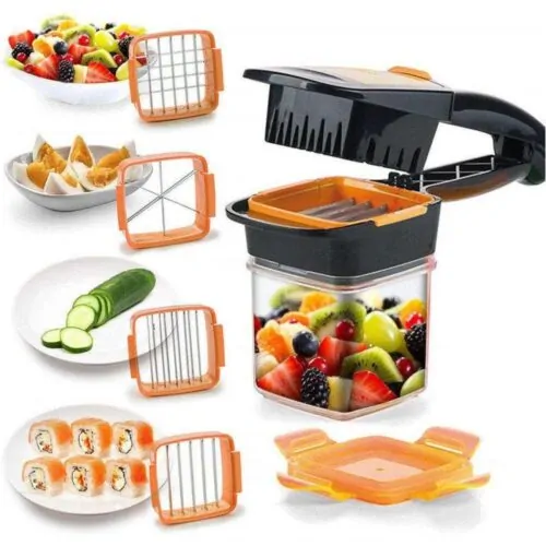 5 in 1 Nicer Dicer Quick Stainless Steel Cutter Fruit Vegetable Chopper