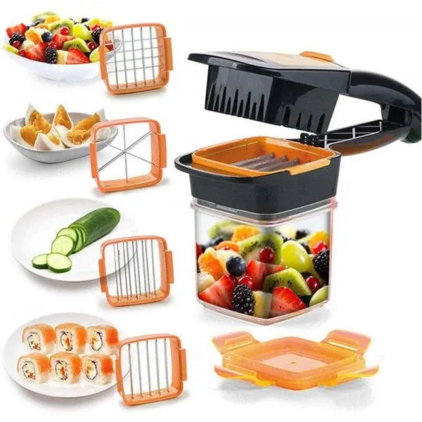 5 in 1 Nicer Dicer Quick Stainless Steel Cutter Fruit Vegetable Chopper 5 in 1 Nicer Dicer Quick Stainless Steel Cutter Fruit Vegetable Chopper