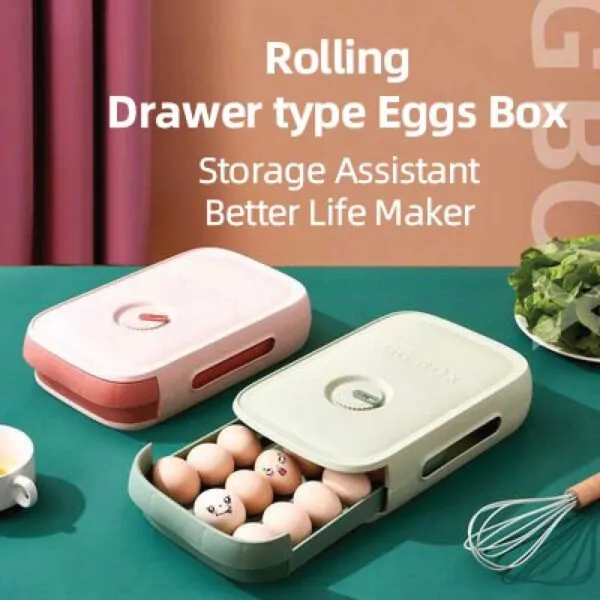 Automatic Rolling Stackable Egg Holder Storage Drawer Box Automatic Rolling Stackable Egg Holder Storage Drawer Box