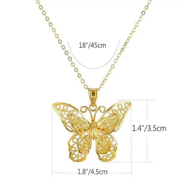 Butterfly Gold Plate Locket Necklace