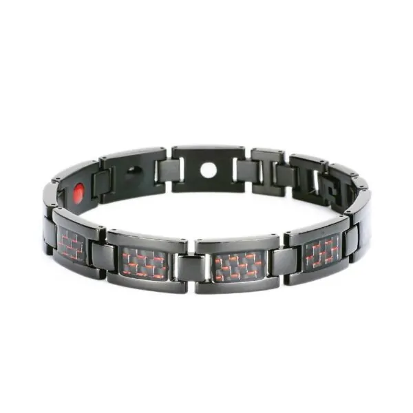 Bio-Magnetic-Bracelets-Green-Red-Black-Carbon-F2 Bio Magnetic Green, Red & Black Carbon Bracelet