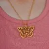 Butterfly Gold Plate Locket Necklace