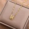 Gold Plated H Pendant Necklace