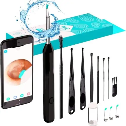 Earwax Wireless Otoscope for iOS, Android, iPhone, iPad (Black)