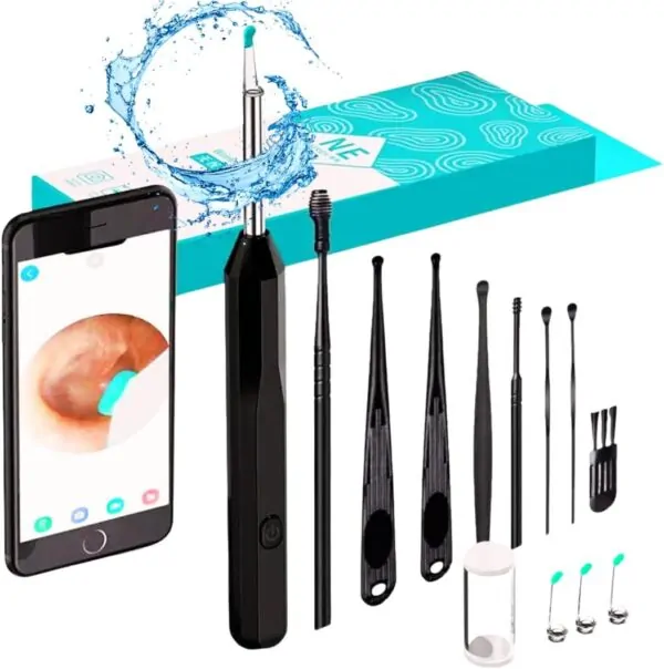 Earwax Wireless Otoscope for iOS, Android, iPhone, iPad (Black)