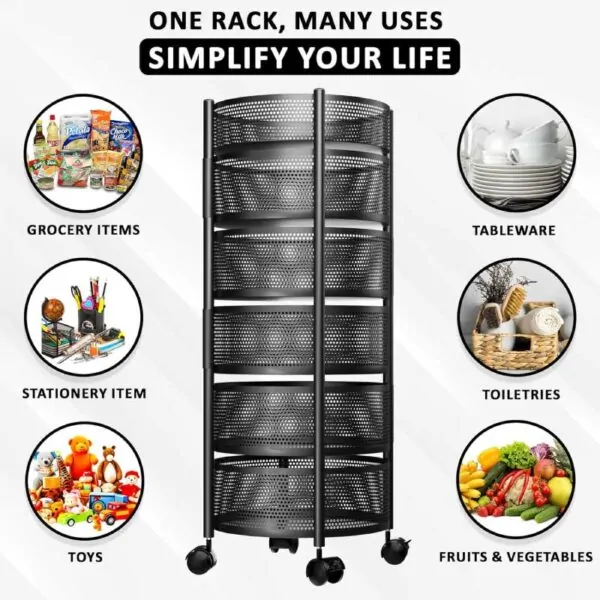6 Layer Round Shape Kitchen Rack