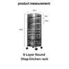 6 Layer Round Shape Kitchen Rack