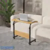 Single Layer Adjustable Table With Wheels (Premium Wood Color)