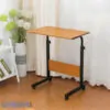 Single Layer Adjustable Table With Wheels (Premium Wood Color)