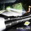 Rechargeable Zoom LED Flashlight USB with battery