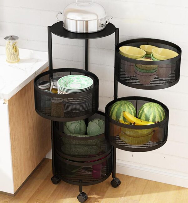 5 Layer Round Shape Kitchen Rack