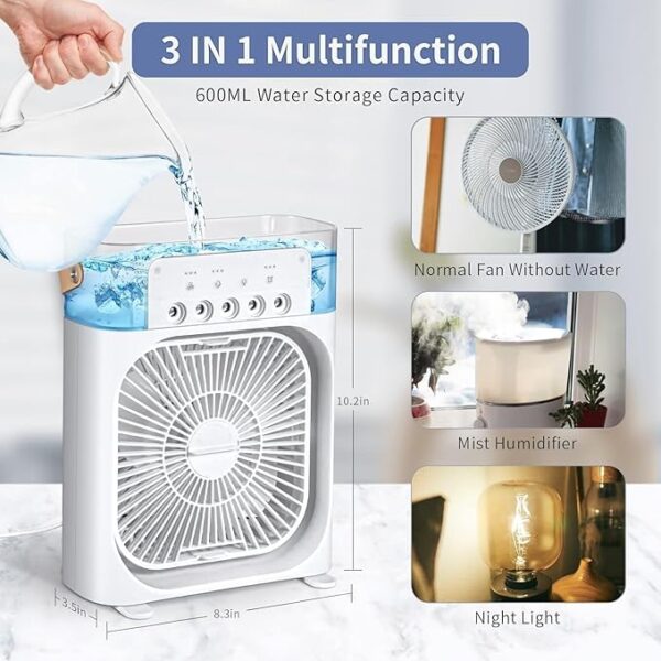 Portable Air Conditioner Fan, 5 in 1 Air Cooling Fan with Ice Tray