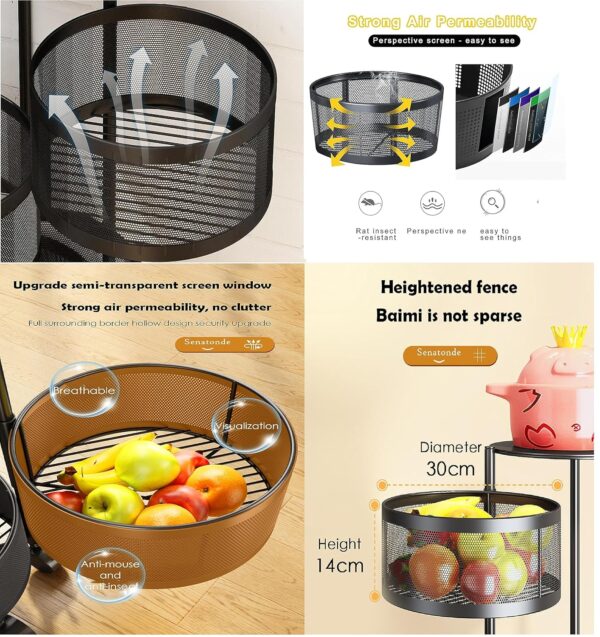 5 Layer Round Shape Kitchen Rack