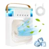 Portable 5 in 1 Air Cooling Fan with Ice Tray, Timing Evaporator Air Cooling Fan with 7 Colors, 5 Sprays, 3 Speeds