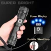 Rechargeable Zoom LED Flashlight USB with battery