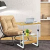 Double Layer Adjustable Laptop Desk With Wheels (black)