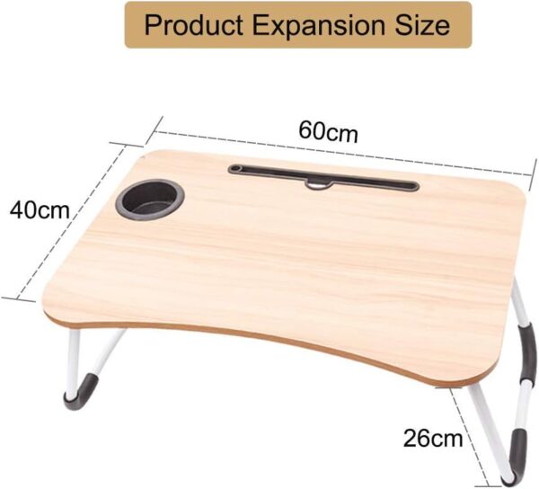 Foldable Laptop Table with Cup Holder IPad Slot