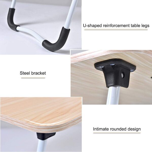 Foldable Laptop Table with Cup Holder IPad Slot