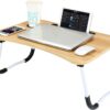 Foldable Laptop Table with Cup Holder IPad Slot