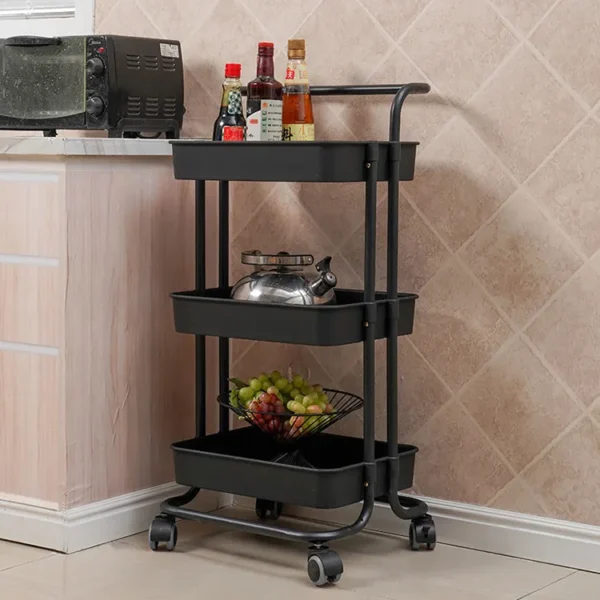 3 Layer Multipurpose Portable Trolley Rack