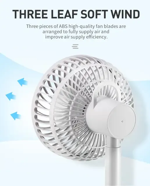 DP 7626 Rechargeable Mini Fan – 4000mAh Portable USB Fan