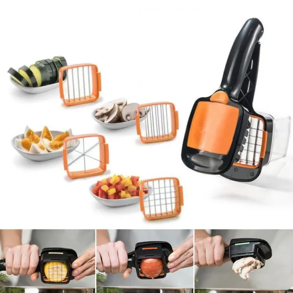 5 in 1 Nicer Dicer Quick Stainless Steel Cutter Fruit Vegetable Chopper 5 in 1 Nicer Dicer Quick Stainless Steel Cutter Fruit Vegetable Chopper