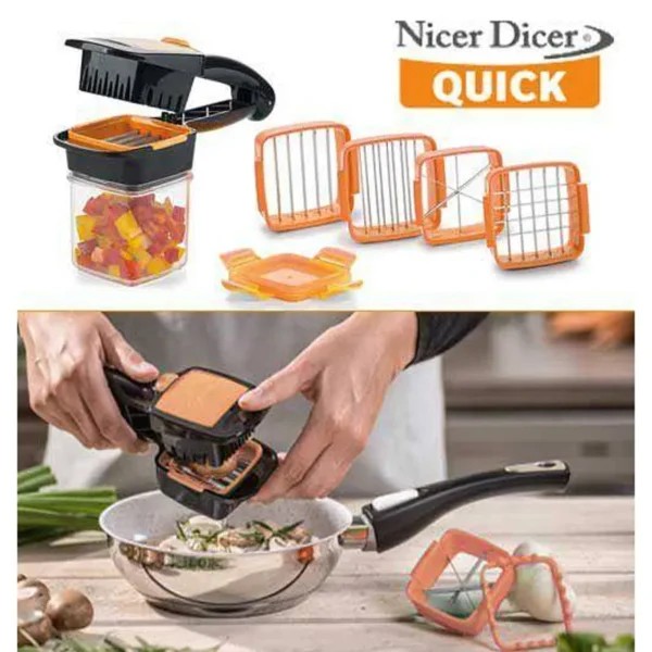 5 in 1 Nicer Dicer Quick Stainless Steel Cutter Fruit Vegetable Chopper 5 in 1 Nicer Dicer Quick Stainless Steel Cutter Fruit Vegetable Chopper